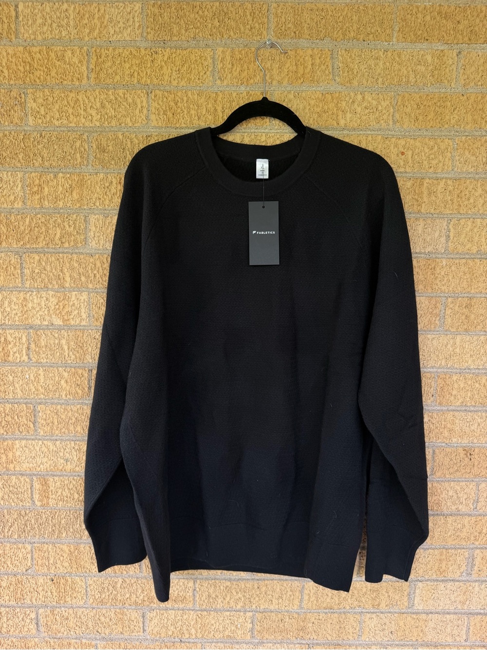 Fabletics Black Textured Soft Crewneck Sweater Women’s XL Black - Picture 3 of 9